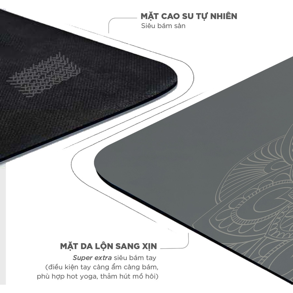 Thảm yoga Mikie Mat Microfiber in hình, thấm hút mồ hôi KB17