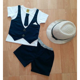 Bộ bé trai giả vest lửng 11-24kg