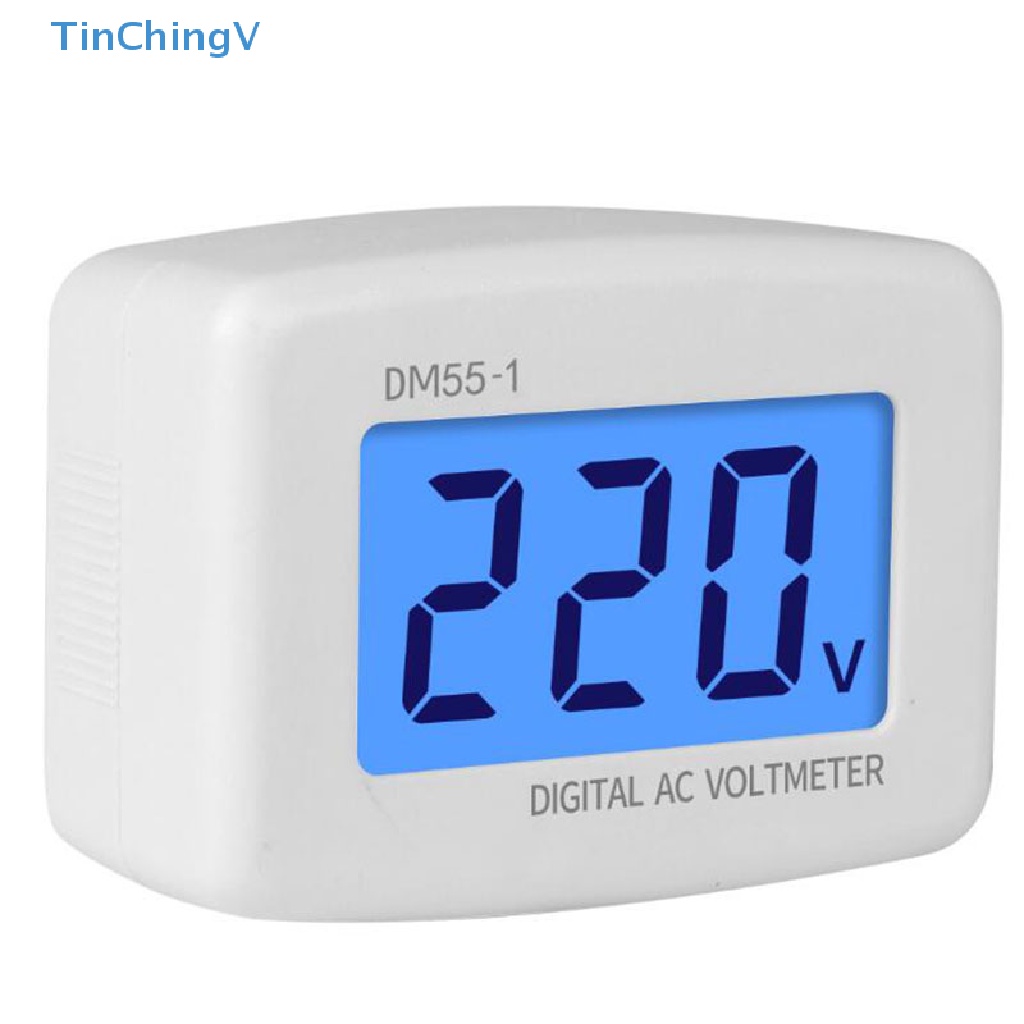 Vôn Kế Kỹ Thuật Số AC 80-300V Phích Cắm US DM55-1 Có Màn Hình LCD