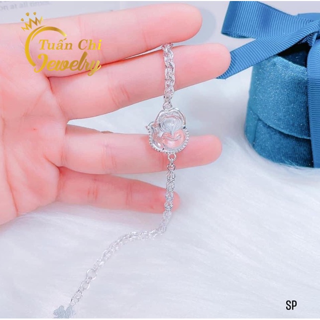 HÀNG CHUẨNLắc Tay Nữ - Vòng Tay Hồ Ly Bạc Kết Hợp Đá Phong Thủy Theo Mệnh, Mang Lại May Mắn, Tài Lộc
