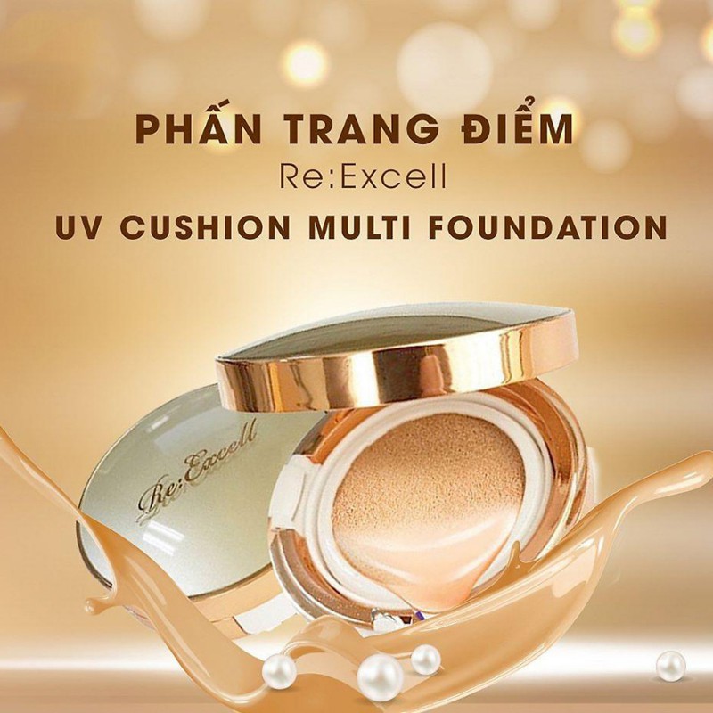 Phấn Phủ Re:Excell UV Cushion Multi Foundation Dưỡng Ẩm Màu Mịn Cho Làn Da Đẹp Tự Nhiên