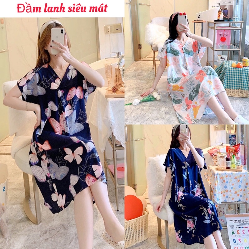 Váy lanh, váy ngủ lanh lụa freesize rộng, cực nhẹ mát