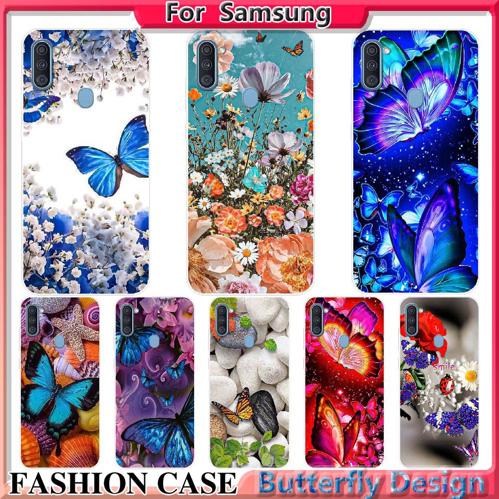 Ốp Lưng Điện Thoại Hình Bướm Cho Samsung Galaxy A01 A10 A10S A11 M11 A20 A20S