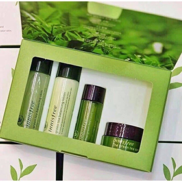 Set dưỡng da, Set dưỡng da mini Innisfree  Green Tea gồm 4 sản phẩm chuẩn AUTH