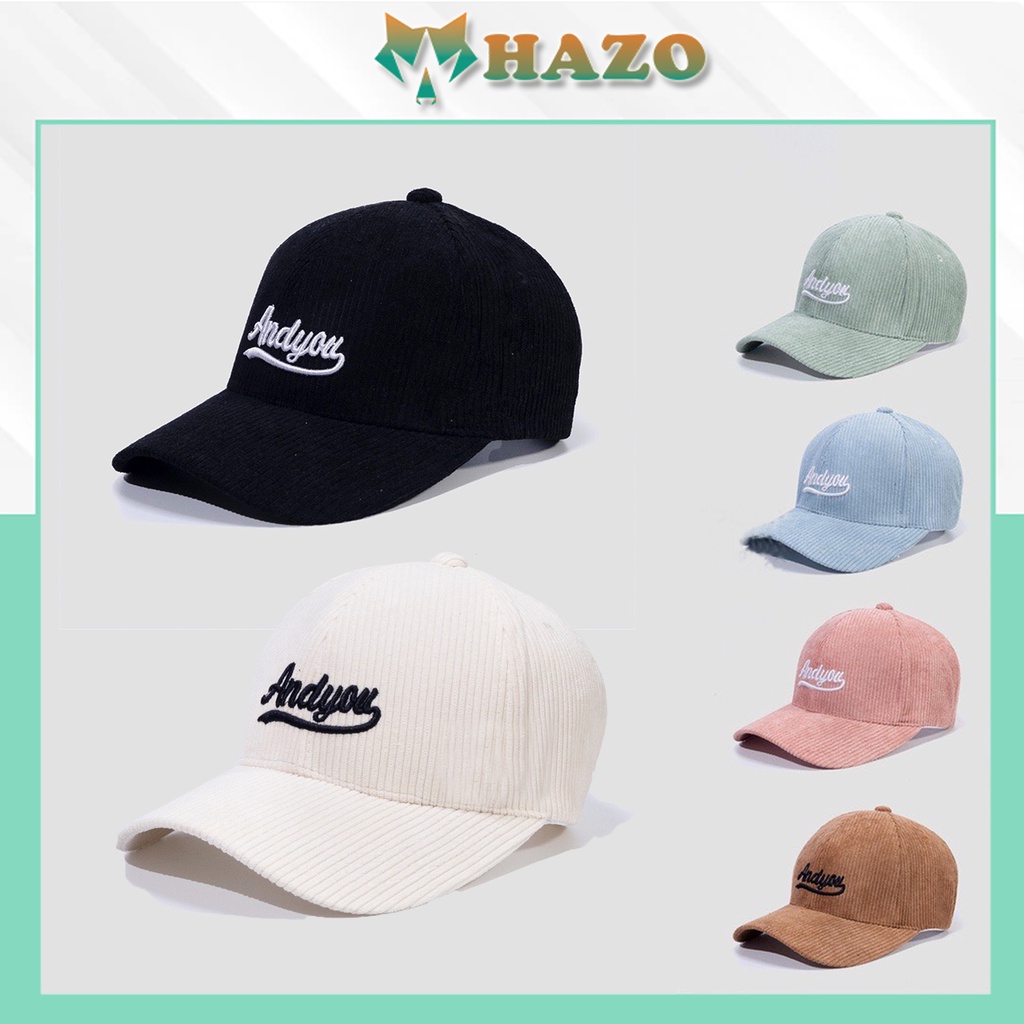 Mũ Lưỡi Trai Nón Kết Nhung Cao Cấp Thêu And You 466 Phong Cách Ulzzang Form Unisex Nam Nữ - Hazo
