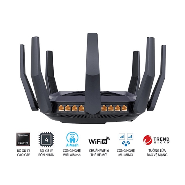 Bộ phát wifi ASUS ZenWiFi Gaming RT-AX89X - Bộ định tuyến chơi game WiFi 6 (802.11ax) 2 băng tần chuẩn AX6000