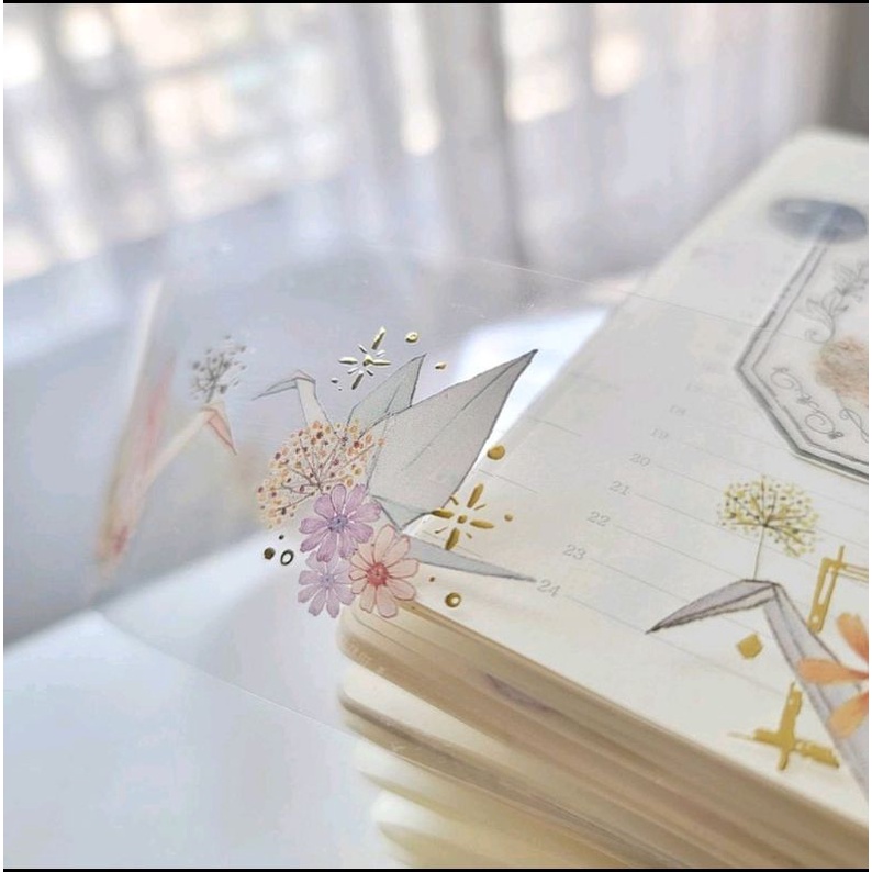 Krisna.room ♡ Hãng Peipan- 1 chu kì 111cm cuộn băng dán hình hạc giấy