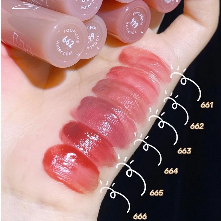 Son bóng TOORUNE hiệu ứng sương mờ không thấm nước tùy chọn màu sắc 2.5g