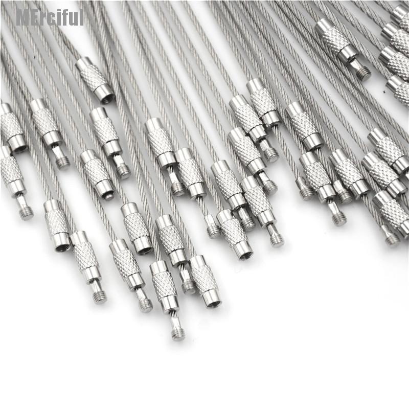 Set 10 dây móc chìa khóa bằng thép không gỉ 10 / 15 / 20cm llu thời trang