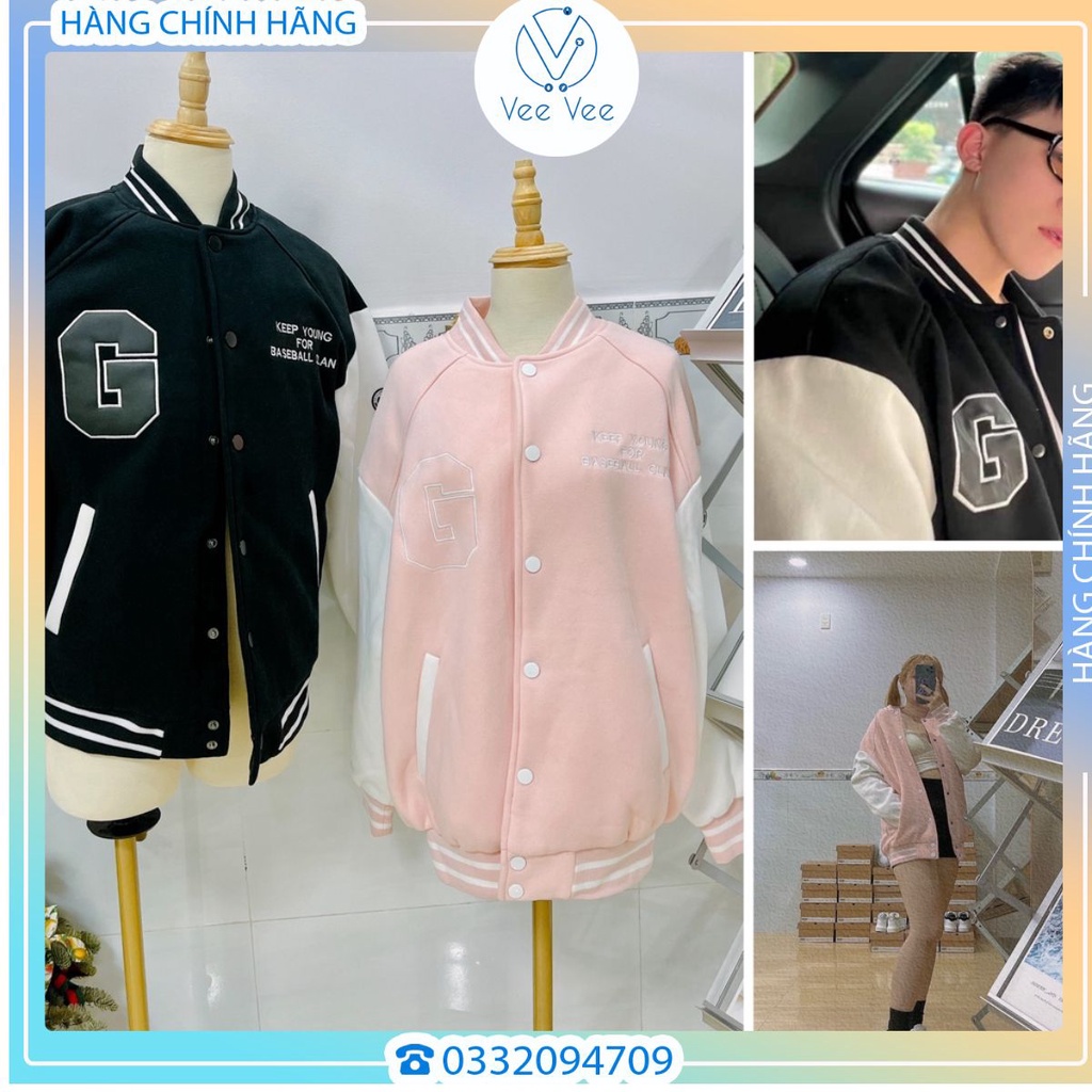 ÁO KHOÁC MLBNY BOMBER LOGO CHƯ G - KHOÁC NỈ UNISEX NAM NỮ - HÀNG CÓ SẴN