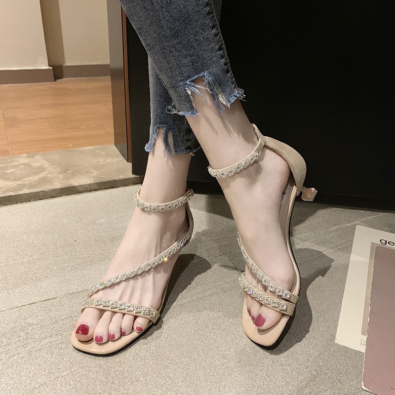 🌺Sandal Đá Chéo Chân A193 /Sandal Kín Gót / SAndal Cao Gót / Giày Cao Gót Dây Đá Chéo Chân Tốt Nhất