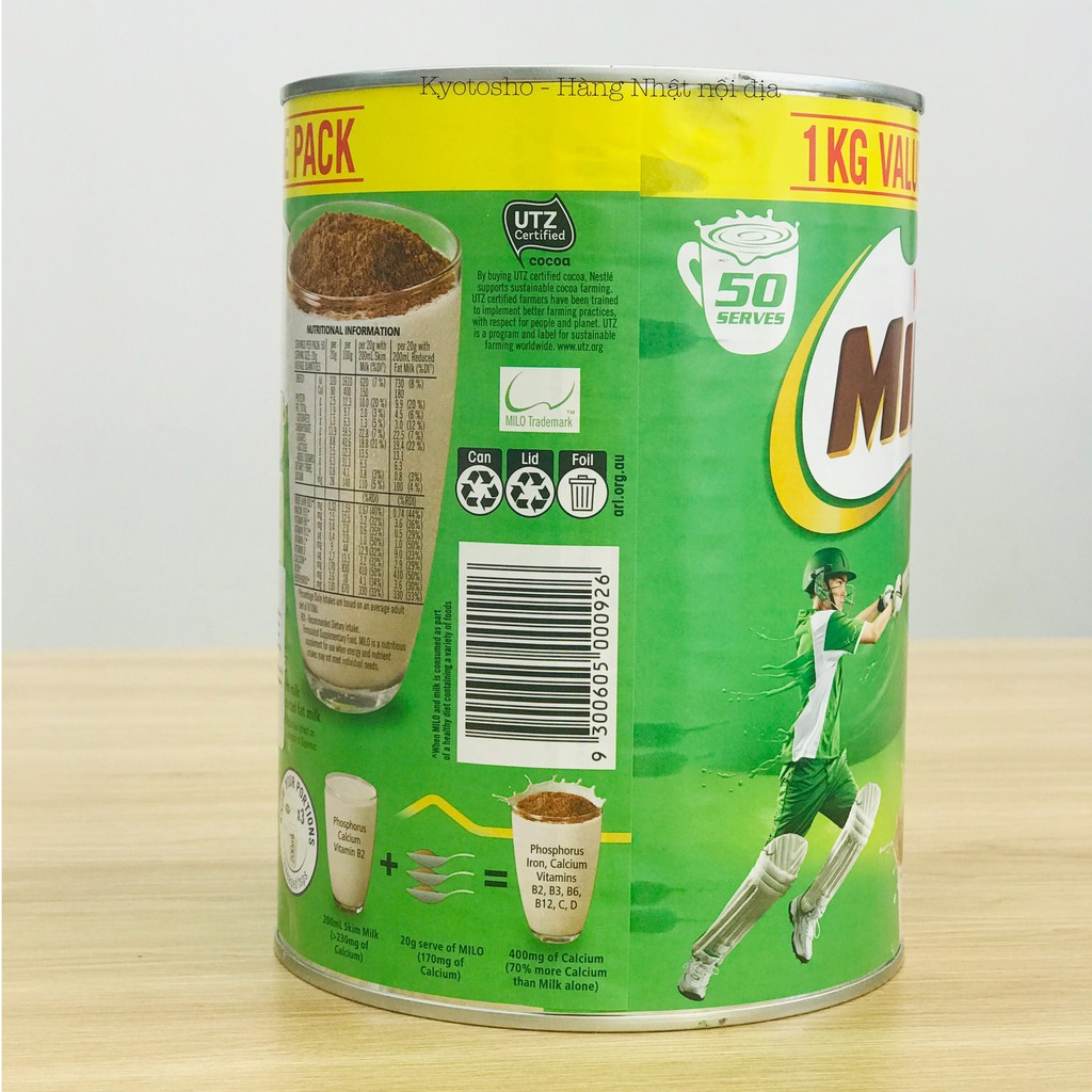 Sữa Milo Úc hộp 1kg date 9/2022