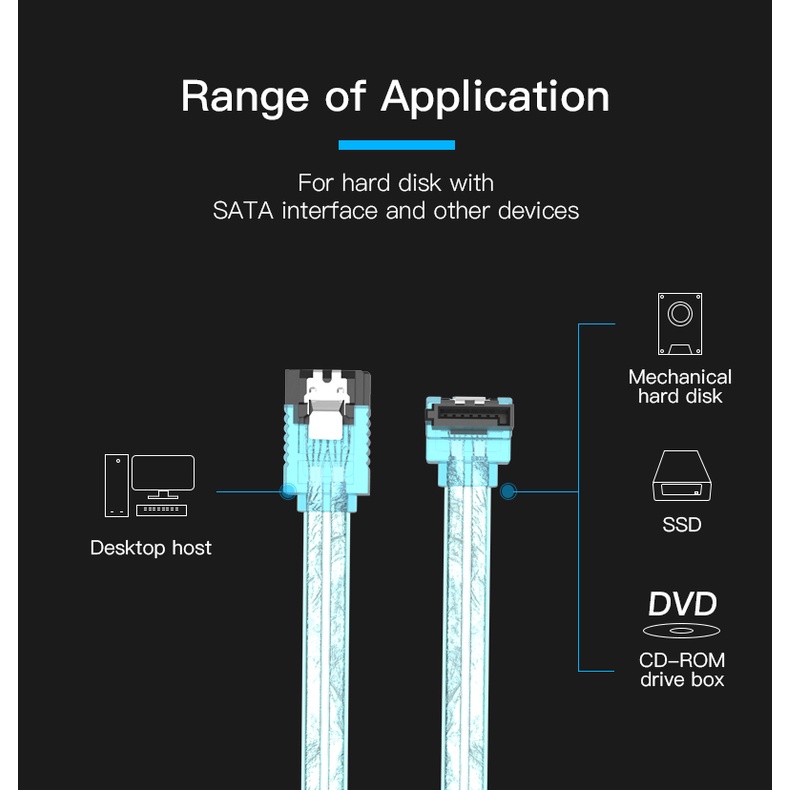 Vention Dây Cáp Dữ Liệu Sata 3.0 7pin Ssd Hdd Sata Iii Cho Máy Tính Asus Gigabyte Msi