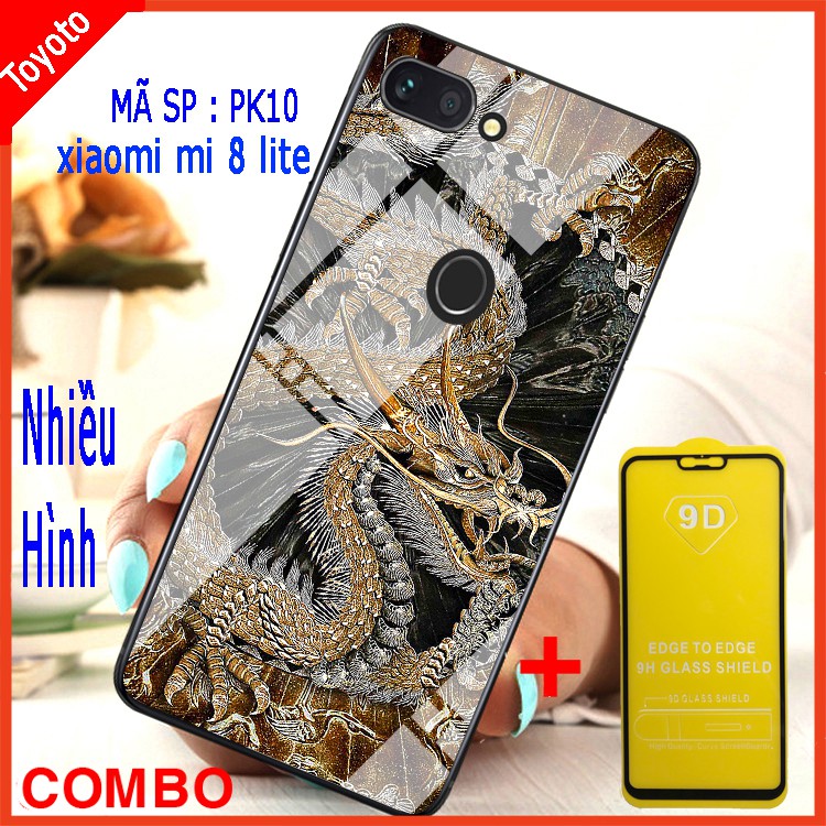 COMBO ỐP LƯNG XIAOMI MI 8 LITE SANG TRỌNG (TẶNG KÈM 1 kính cường lực 9D full màn hình)