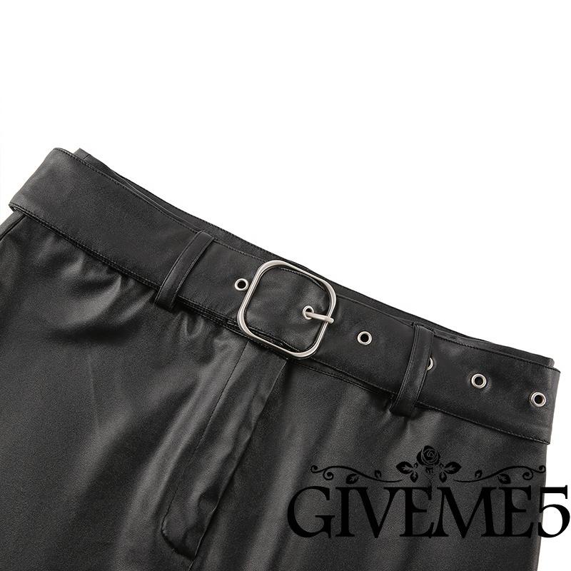 Chân váy bút chì bằng da phong cách cổ điển cá tính dành cho nữ