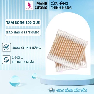 Tăm bông cán gỗ nặn mụn cao cấp gói 80 que