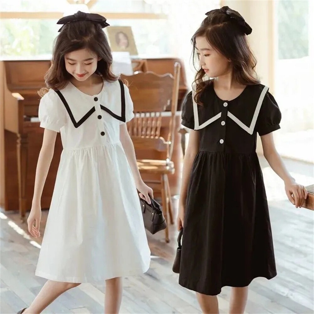 Đầm Công Chúa Tay Ngắn Eo Cao Thời Trang Mùa Hè Cho Bé Gái Từ 3-4 - 5-6 - 7-8 - 9-10 - 11-12 Tuổi