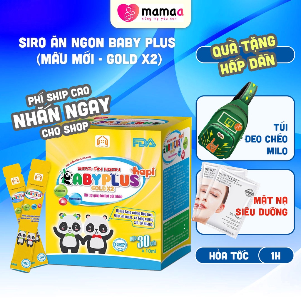 Siro Ăn Ngon Babyplus (New) Cho Bà Bầu, Trẻ Em - Siro Hết Táo Bón, Biếng Ăn, Tăng Cân, Ăn Ngon Ngủ Ngon Cho Bé