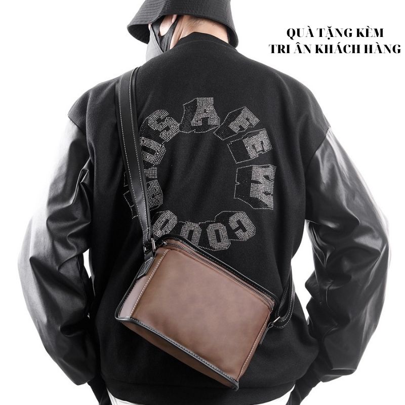 Túi đeo vai nam nữ ⚡FREESHIP⚡da cô điển Lịch lãm, phong cách, bền đẹp. BH 12t Tặng Vớ nam 86U7