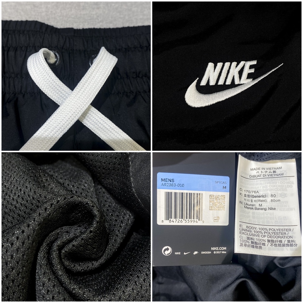 Quần Short Thêu Logo Nike AR2383-010 Thoáng Khí Cho Nam