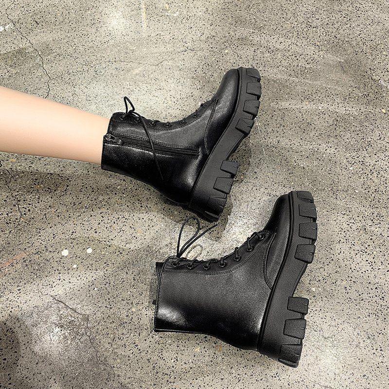 Giày bốt Martin cổ cao đến mắt cá chân size lớn 35-43 thời trang mùa thu Anh Quốc