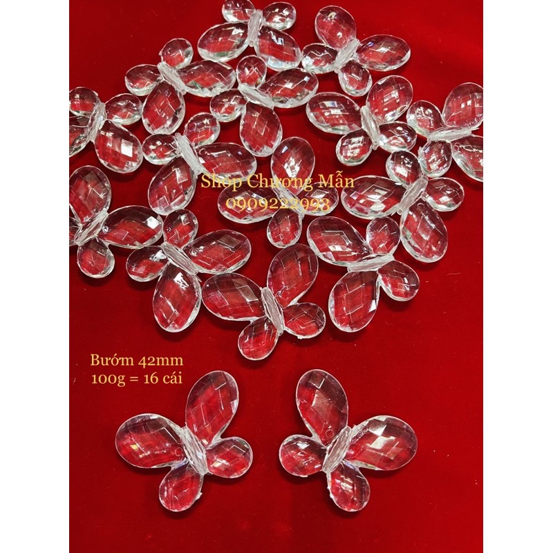100G Hình Bướm Pha Lê Nhựa Trang Trí Rèm Cửa Giá Sỉ