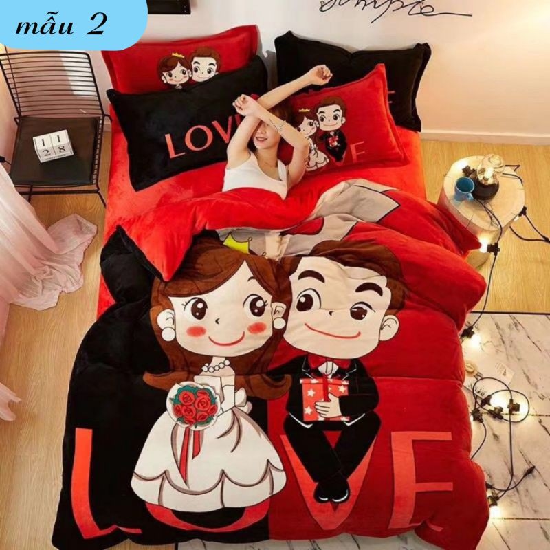 Vỏ Gối Ôm Mẫu Đám Cưới Chất Liệu Nỉ Nhung Mềm Mịn Ấp Áp Thấm Hút Mồ Hôi Tốt