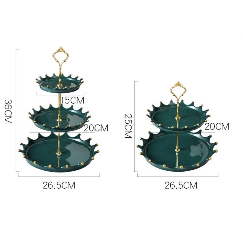 Khay sứ bày hoa quả bánh kẹo mứt tết kiểu Bắc Âu, khay 3 tầng, kệ sứ nhiều tầng