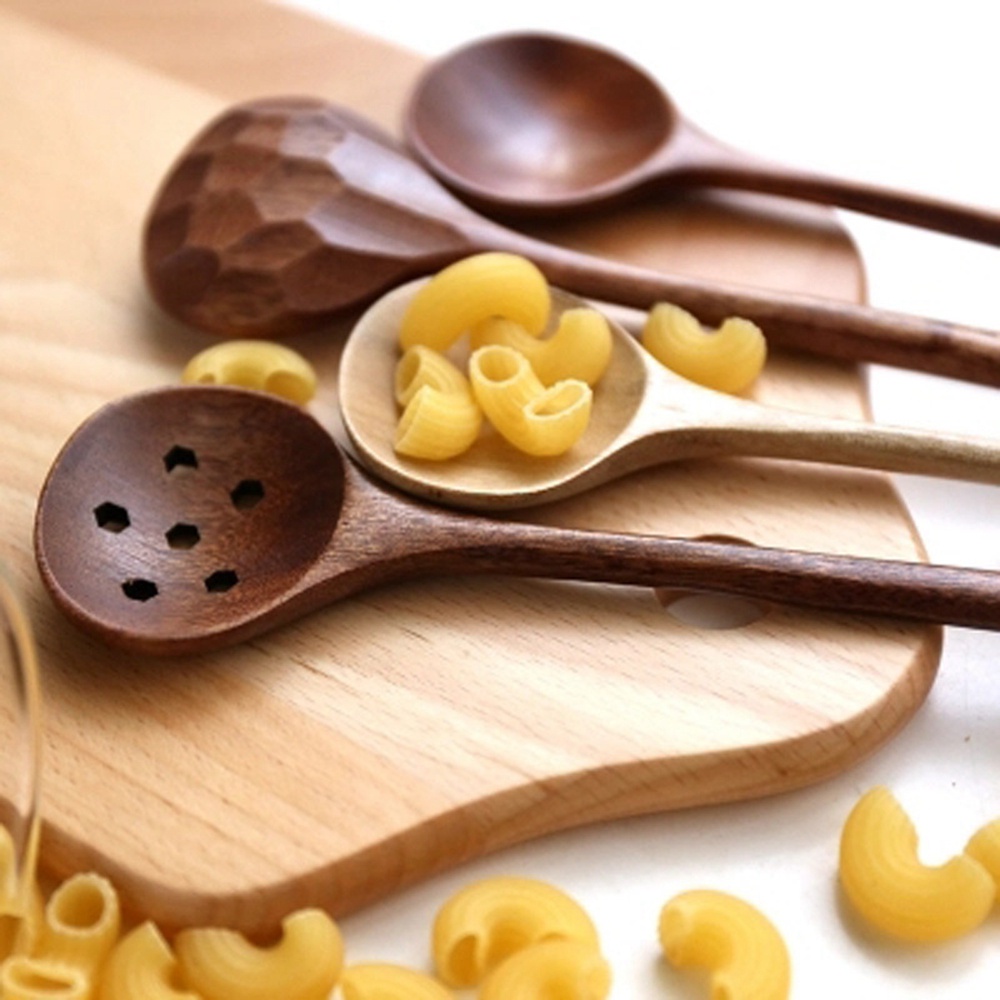 Muỗng Múc Canh Cán Dài Bằng Gỗ Phong Cách Nhật Bản