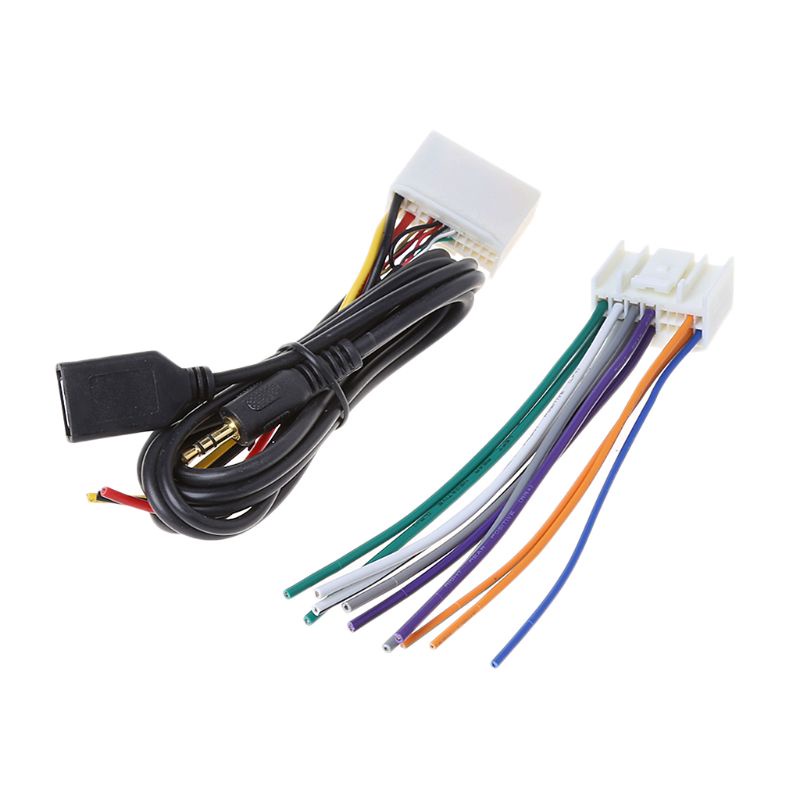 Dây Cáp Nối Nguồn Âm Thanh Nổi Với Cổng USB AUX Pl Cho Radio Xe Hơi