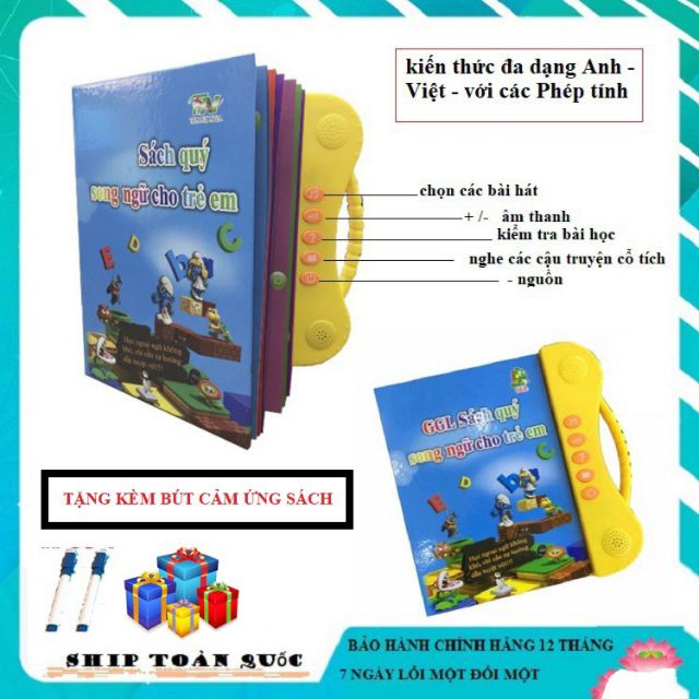 SÁCH ĐIỆN TỬ SONG NGỮ ANH - VIỆT (HÀNG CHÍNH HÃNG + 3 Pin)