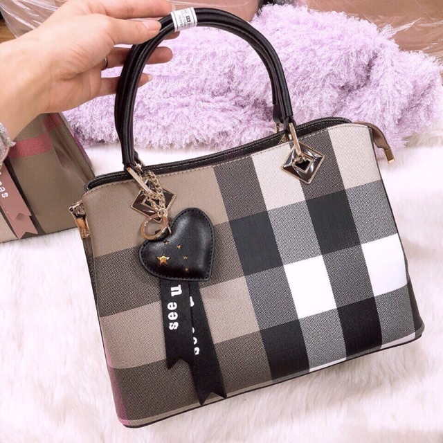 Túi xách công sở kẻ hàng cao cấp