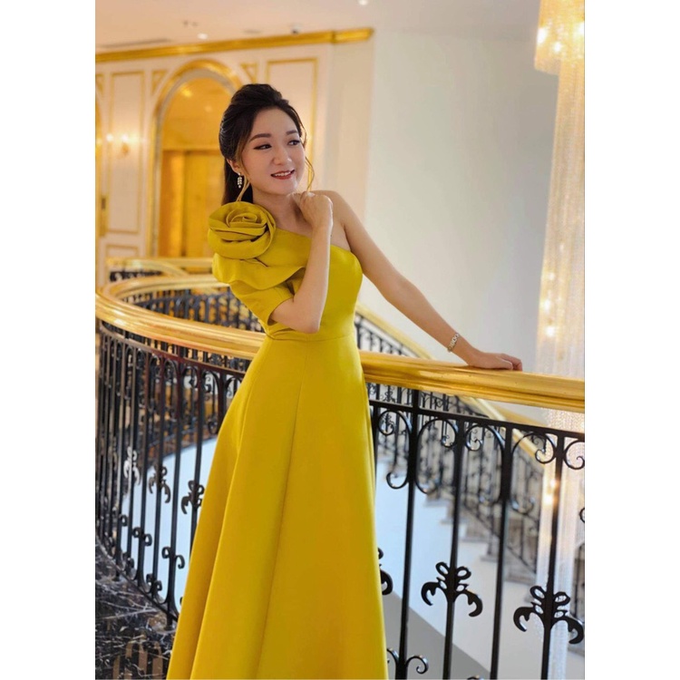 Đầm Dự Tiệc Nữ MY WAY Lệch Vai Dáng Xòe Sang Trọng MD104