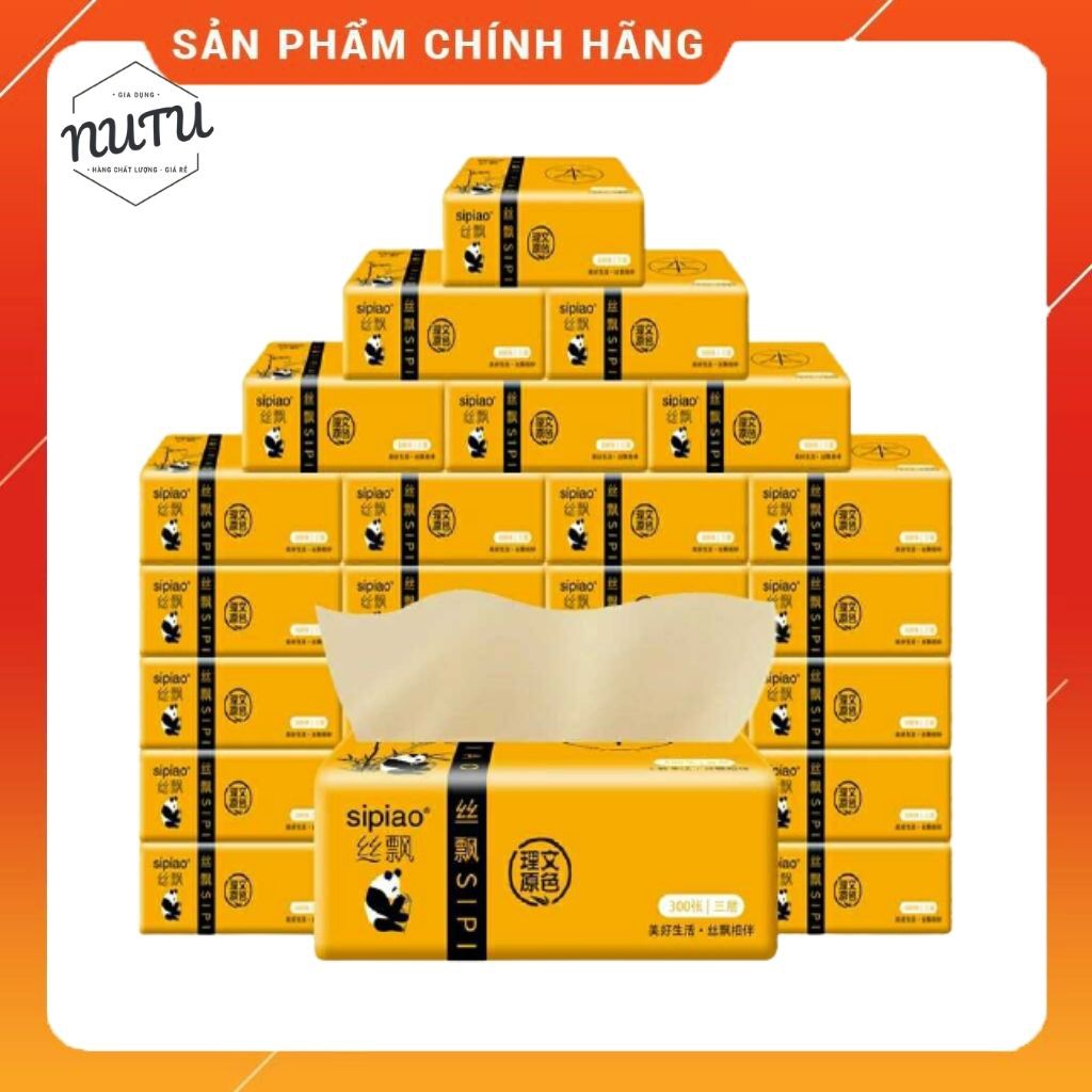 Combo 3 Gói Giấy Ăn Gấu Trúc Siêu Dai Siêu Thấm Nhỏ Gọn Tiện Mang Theo