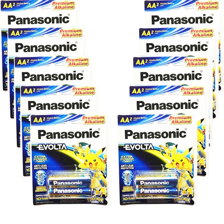 COMBO 5 VỈ PIN PANASONIC AA ALKALINE EVOLTA LR6EG 2B VỈ 2 VIÊN.