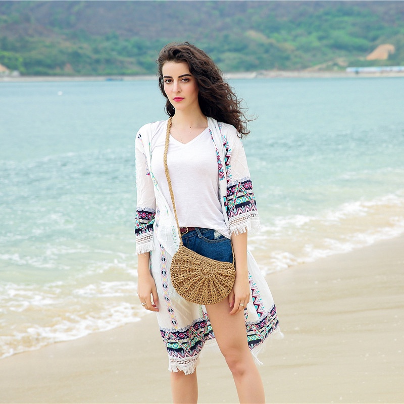 Áo khoác cardigan dài trung bình phối tua rua thời trang đi biển mùa hè cho nữ 2021
 | BigBuy360 - bigbuy360.vn