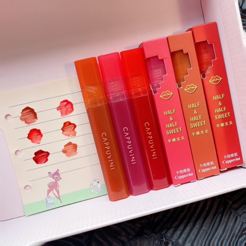 Son Bóng Trong Suốt 6 Màu Tùy Chọn Dưỡng Ẩm Tiện Dụng