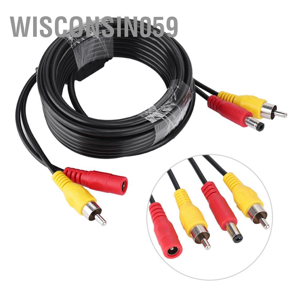 Wisconsin059 RCA + DC Car Monitoring Analog Camera AV Audio Video Power Cable Wire