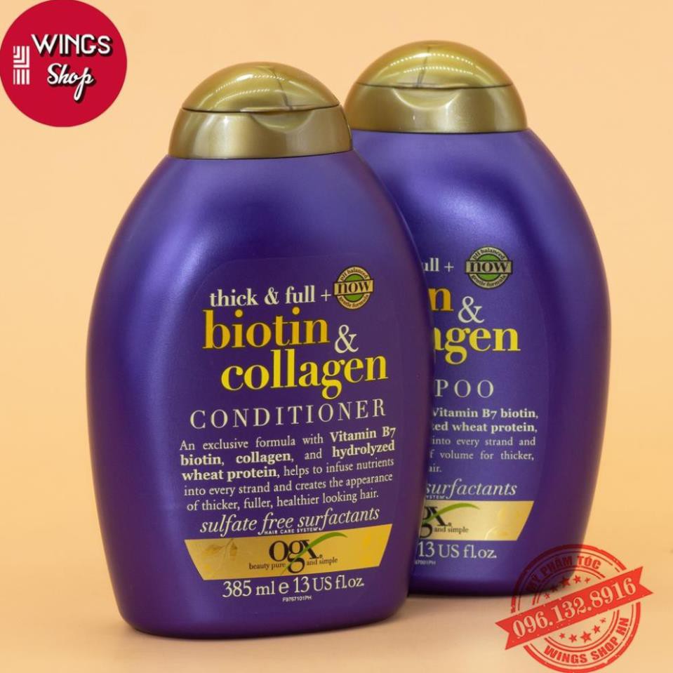 🛑FreeShip🛑Cặp Dầu Gội Xả Biotin Collagen OGX 385ML | Giảm Rụng Tóc, Hỗ Trợ Mọc Tóc | Hàng Chính Hãng