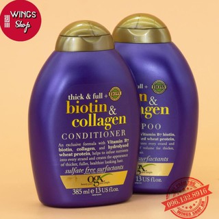 🛑FreeShip🛑Cặp Dầu Gội Xả Biotin Collagen OGX 385ML | Giảm Rụng Tóc, Hỗ Trợ Mọc Tóc | Hàng Chính Hãng