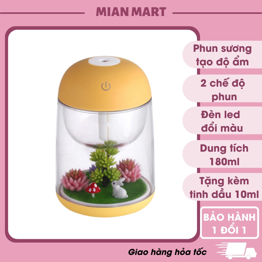 Máy phun sương tạo ẩm, máy xông tinh dầu tiểu cảnh 180ml - MIAN MART