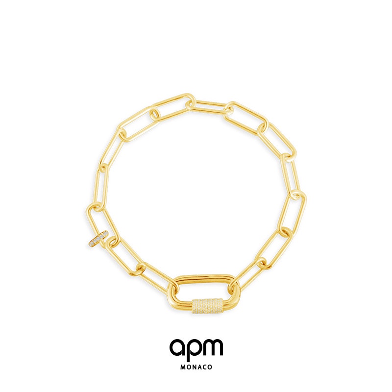 APM Monaco Love Chain Vòng tay cặp đôi vàng Niche Light Thiết kế nhẫn sang trọng Tanabata cho bạn gá