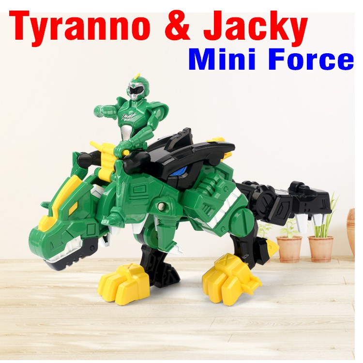 Đồ chơi Biệt đội siêu nhân nhí Miniforce mô Hình Khủng Long Tyranno Và Siêu Nhân Jacky bằng nhựa cao cấp mã 8607