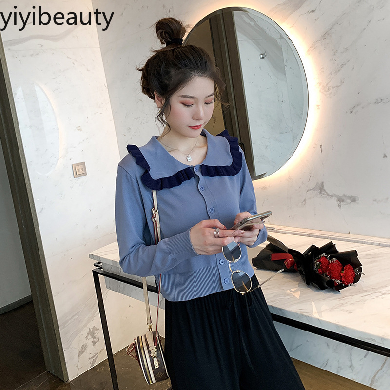 yiyibeauty 2020 women high waist slimming short style single-breasted long sleeve knitted cardigan top | BigBuy360 - bigbuy360.vn