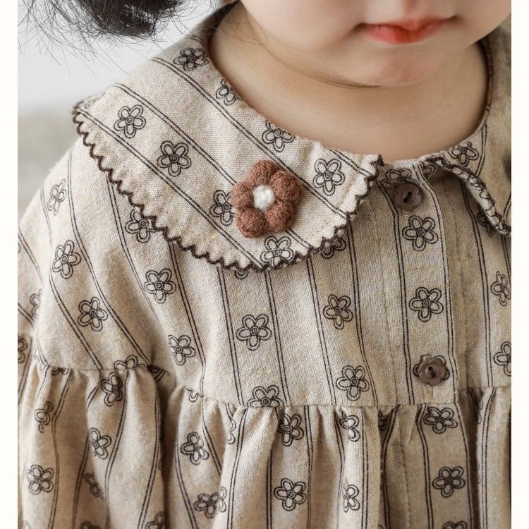 [Babycat] Áo Sơ Mi Cotton Trơn Dáng Rộng In Hình Phong Cách Nhật Bản Hàn Quốc Thời Trang Mùa Thu Đơn Giản Dành Cho Bé Gái