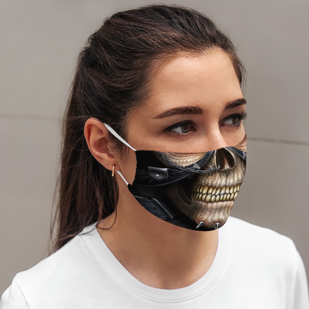 khẩu trang vải cotton 2 lớp SKULLS_1295 CARTWELL dây đeo mềm, đeo thoải mái,  dễ thở, thoáng khí