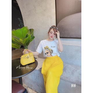 Set áo phông chân váy dập ly