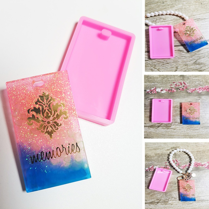 Khuôn Silicone Làm Móc Khóa / Vòng cổ Hình Chữ Nhật