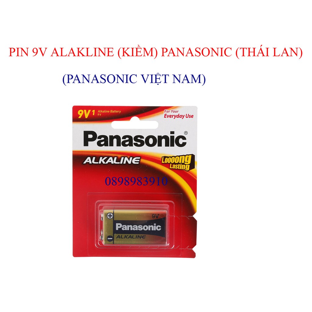 Pin 9v Panasonic alkaline vỉ 1 viên 6LR61T-1B chính hãng