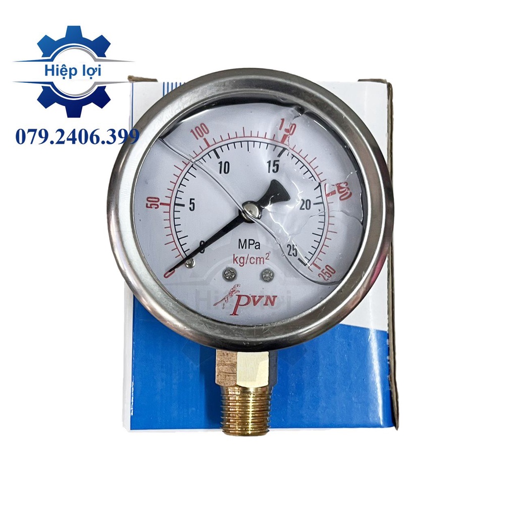 Đồng hồ áp suất hơi/ dầu/ nước chân đứng